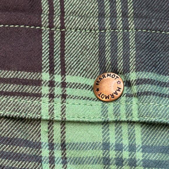 Marmot NWT men's Ridgefield green  plaid sherpa lined shirt jacket size L - Picture 3 of 13